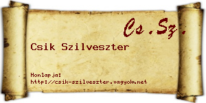 Csik Szilveszter névjegykártya